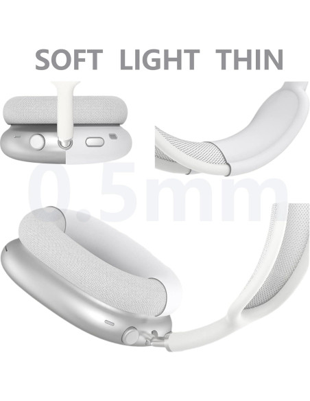 Funda de Silicona TUNYINSH 3 en 1 para AirPods Max - Blanco Funda de Silicona TUNYINSH 3 en 1 para AirPods Max - Blanco