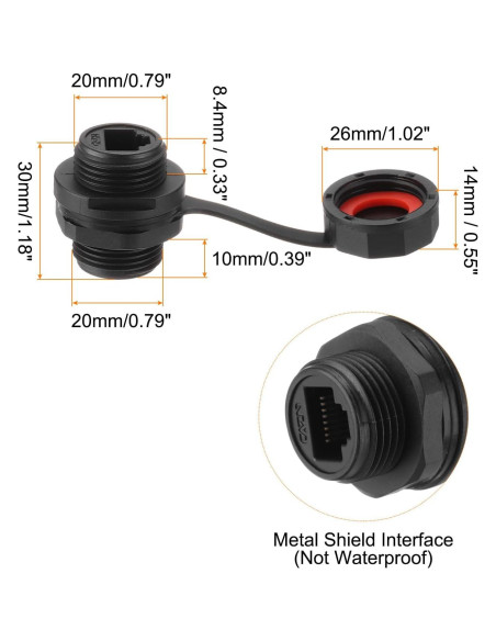 Acoplador RJ45 Montaje en Panel IP67 MECCANIXITY - 2 Unidades Acoplador RJ45 Montaje en Panel IP67 MECCANIXITY - 2 Unidades