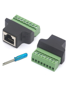 Adaptador hembra RJ45 a terminal de tornillo 8 pines GLHONG (2PCS)