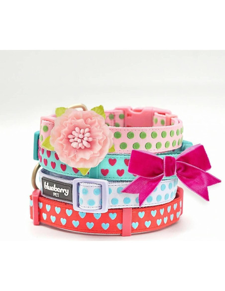 Collar para Perro Blueberry Pet Rosa Bebé Ajustable 30-40 cm Collar para Perro Blueberry Pet Rosa Bebé Ajustable 30-40 cm