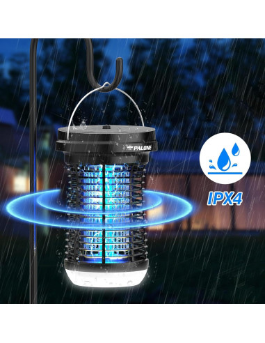 Zapper Solar PALONE para Insectos 4500V 4 en 1 Camping