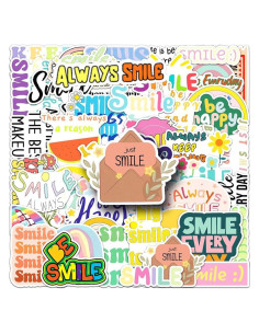 Pegatinas Sonrientes LIFEPAL 51 Pcs Vinilo PVC Impermeables