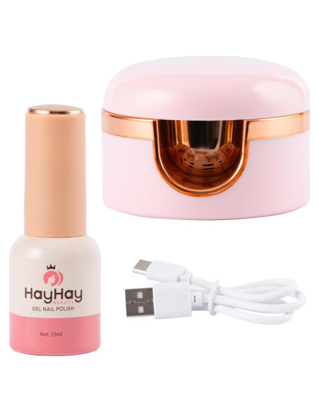 Lámpara UV para Uñas HayHay 3W Rosa, Temporizador 30/60s Lámpara UV para Uñas HayHay 3W Rosa, Temporizador 30/60s