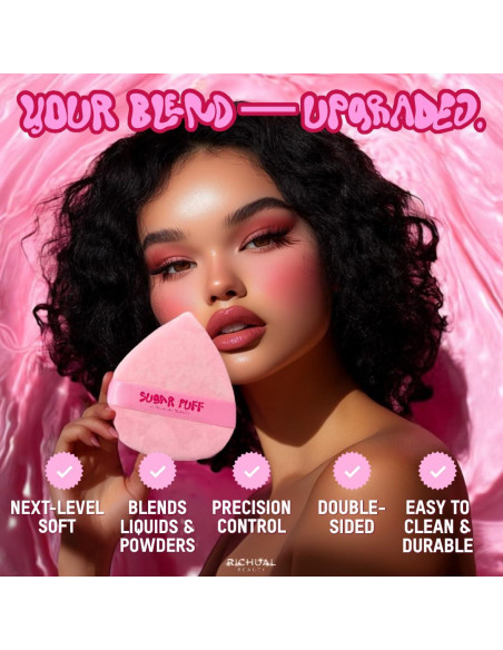 Set Puff de Polvo Triangular Grande y Mini Richual Beauty Set Puff de Polvo Triangular Grande y Mini Richual Beauty