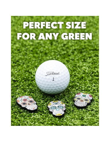 Marcador de Pelotas de Golf King Pins - 3 Piezas Calavera