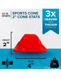 Conos de Entrenamiento LVL10 Pro 2" Naranja - Paquete de 20 2