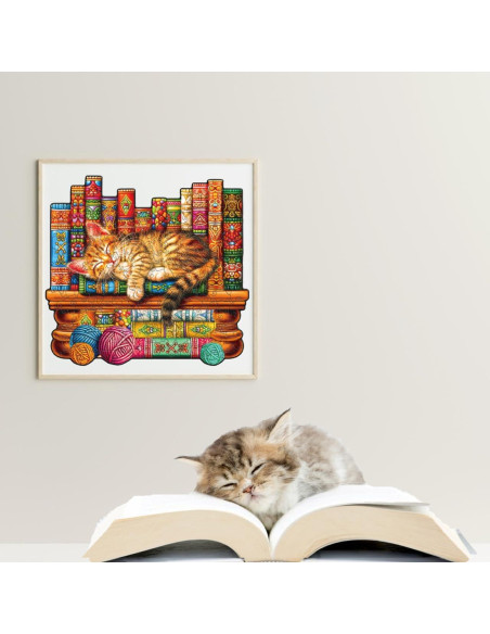 Rompecabezas de Madera 200 Piezas Gato Durmiendo GLASSWINDS 30x28 cm Rompecabezas de Madera 200 Piezas Gato Durmiendo GLASSWINDS 30x28 cm