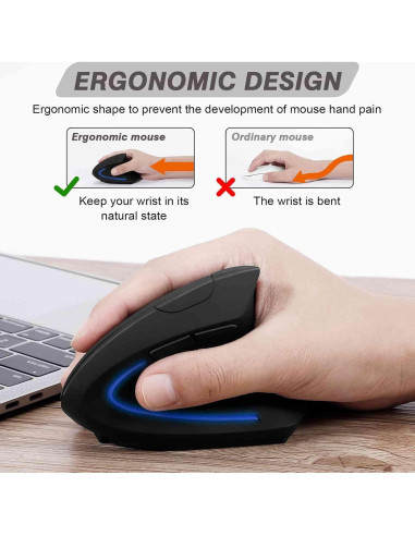 Ratón Ergonómico Inalámbrico UrbanX para Mano Derecha - 85g