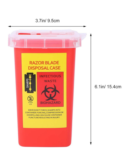 Contenedor de Desechos Cortantes Minkissy Rojo 15.4x9.5cm Contenedor de Desechos Cortantes Minkissy Rojo 15.4x9.5cm