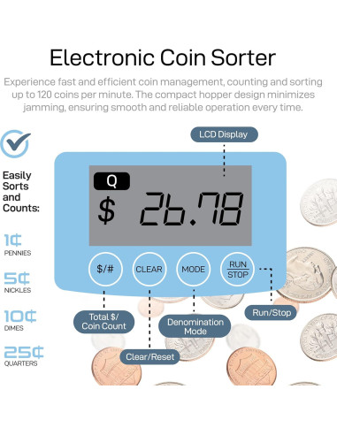 Contador y Clasificador de Monedas Automático NUEVO ESTILO 0.59 kg