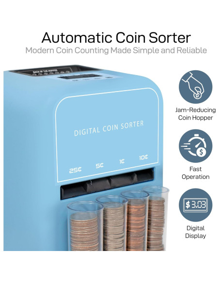 Contador y Clasificador de Monedas Automático NUEVO ESTILO 0.59 kg Contador y Clasificador de Monedas Automático NUEVO ESTILO 0.59 kg