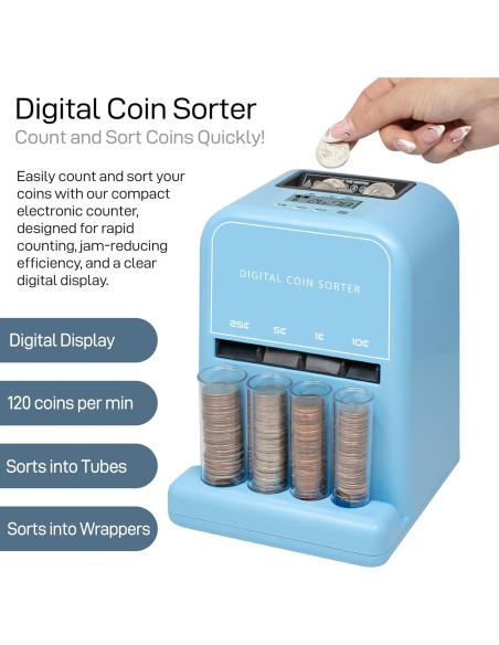 Contador y Clasificador de Monedas Automático NUEVO ESTILO 0.59 kg Contador y Clasificador de Monedas Automático NUEVO ESTILO 0.59 kg