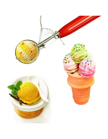 Juego de cucharas para helado Longluosi 3 tamaños acero inoxidable Juego de cucharas para helado Longluosi 3 tamaños acero inoxidable