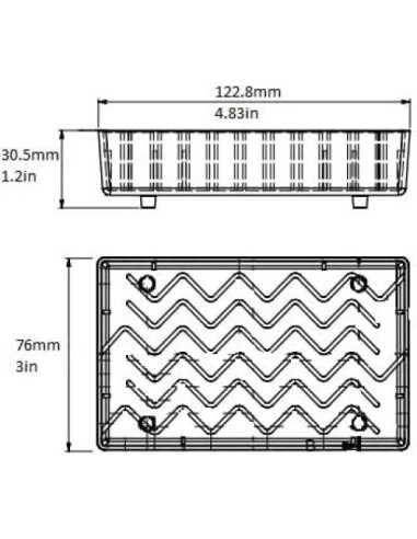 Bandeja de Goteo Pesada Negra Dripwave 7.62x12.7cm