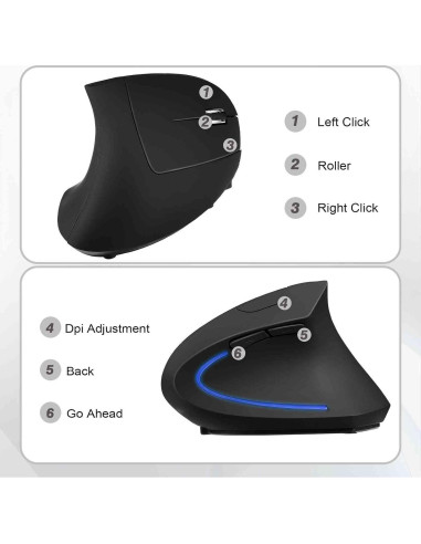Ratón Ergonómico Inalámbrico UrbanX para Mano Derecha - 85g