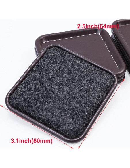 Deslizadores de Muebles Geesatis 8 Pcs 7.87x7.87cm Reutilizables Deslizadores de Muebles Geesatis 8 Pcs 7.87x7.87cm Reutilizables