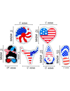 Juego de 12 cuentas de silicona patrióticas para manualidades 2