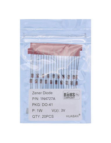Diodo Zener 1N4727A 1W 3V HUABAN - 20 Piezas