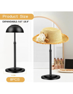 Soporte de Peluca Ajustable Geegoods - 8 Pcs Negro 25-48 cm 2