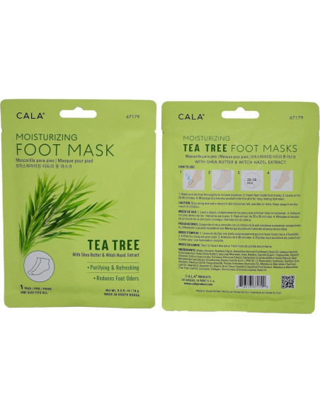 Mascarilla Hidratante para Pies CALA Árbol del Té - 3 Pares Mascarilla Hidratante para Pies CALA Árbol del Té - 3 Pares