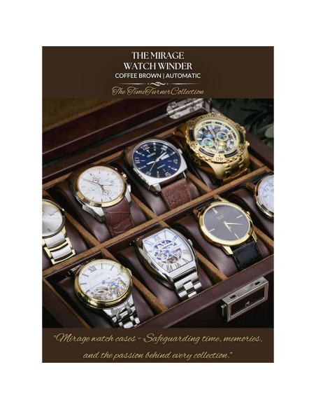 Enrollador de Relojes Automáticos Mirage Ébano Negro 8 Ranuras Enrollador de Relojes Automáticos Mirage Ébano Negro 8 Ranuras