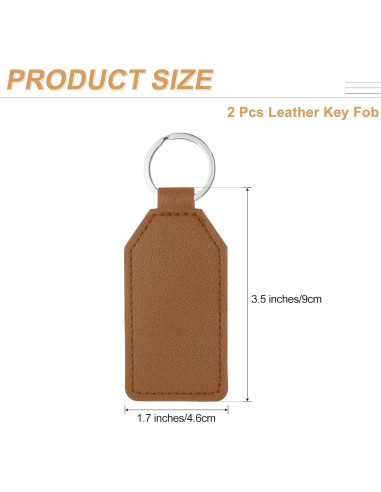 Llave de Cuero PU uxcell 2 Piezas 4.6x9cm Marrón Oscuro