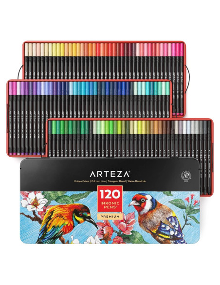 Set de 120 Marcadores Fineliners ARTEZA 0.4 mm Multicolor Set de 120 Marcadores Fineliners ARTEZA 0.4 mm Multicolor