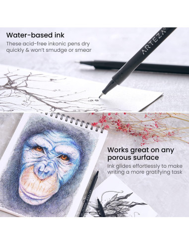 Set de 120 Marcadores Fineliners ARTEZA 0.4 mm Multicolor