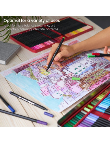 Set de 120 Marcadores Fineliners ARTEZA 0.4 mm Multicolor