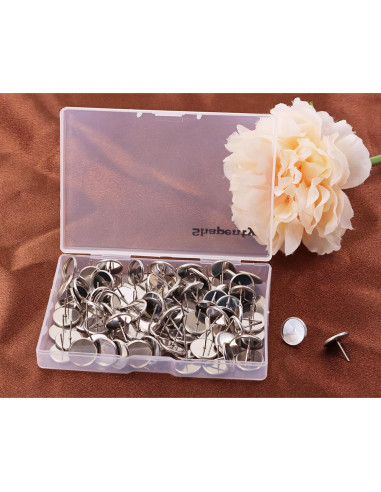 Pendientes de Stud de Bezel Shapenty 100PCS Acero Inoxidable 12mm