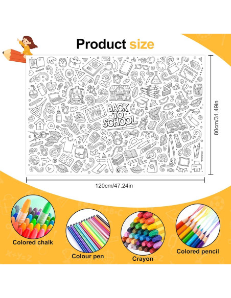 Póster Gigante para Colorear AllReal 120x80 cm Regreso a Clases Póster Gigante para Colorear AllReal 120x80 cm Regreso a Clases