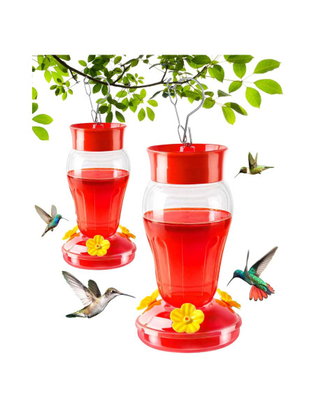 Comedero para Colibríes HOHOM 2 Paquete 0.47 L Rojo Colgante Comedero para Colibríes HOHOM 2 Paquete 0.47 L Rojo Colgante
