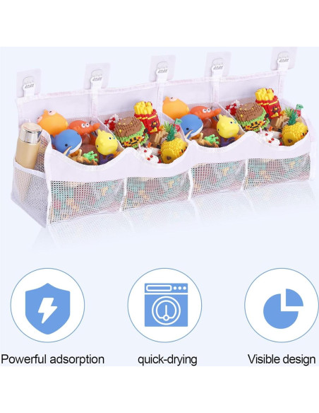 Bolsa de Almacenamiento de Juguetes de Baño Maahongh 2 Pcs 4 Compartimentos Bolsa de Almacenamiento de Juguetes de Baño Maahongh 2 Pcs 4 Compartimentos