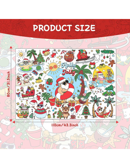 Póster para Colorear PHOGARY Navidad de Verano 110x80cm Póster para Colorear PHOGARY Navidad de Verano 110x80cm