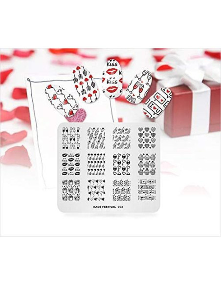 KADS Set de 5 Placas de Estampado de Uñas Acero Inoxidable 8x7cm KADS Set de 5 Placas de Estampado de Uñas Acero Inoxidable 8x7cm
