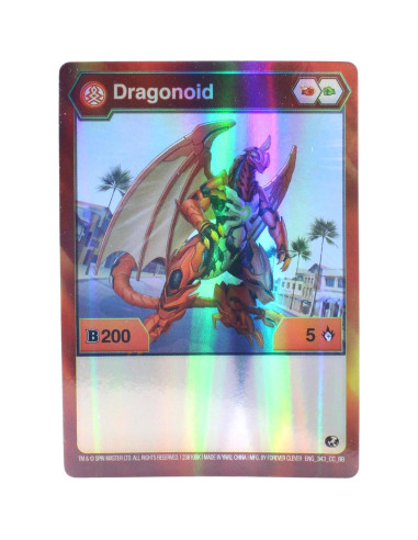 Figura de Colección BAKUGAN Dragonoide Rojo con Tarjetas y Moneda