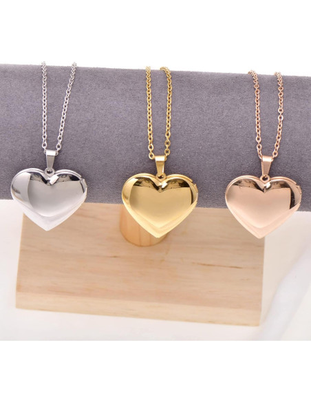 Collar Colgante Corazón Acero Inoxidable Paialco 45.72cm Collar Colgante Corazón Acero Inoxidable Paialco 45.72cm