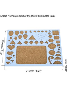 Plantilla de Quilling PATIKIL 210x180 mm, Herramienta DIY Azul 2