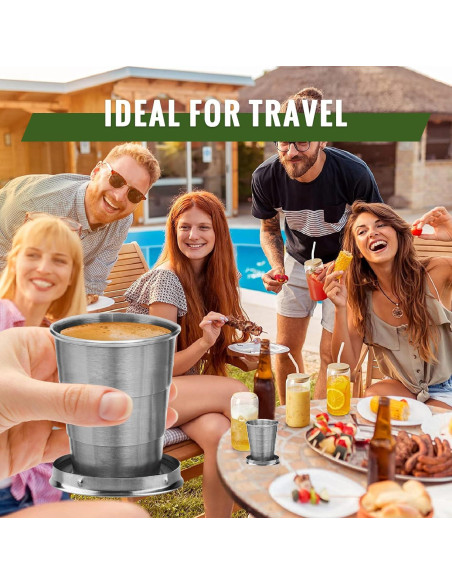 Taza Plegable de Acero Inoxidable HYSENE Mediana 158g Taza Plegable de Acero Inoxidable HYSENE Mediana 158g