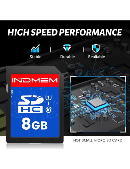 Tarjeta SD INDMEM 8GB UHS-I Clase 10 - Paquete de 10 Unidades Tarjeta SD INDMEM 8GB UHS-I Clase 10 - Paquete de 10 Unidades