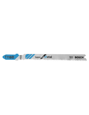 Hojas de Sierra de Calar Bosch T118B 9.21 cm 11-14 TPI - 5 Piezas