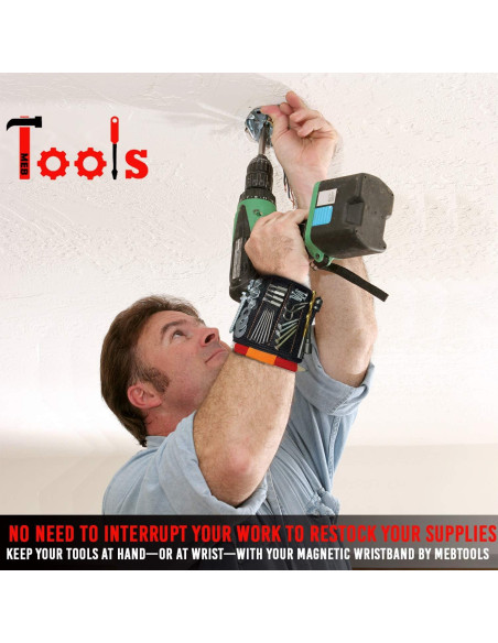 Pulsera Magnética MEBTOOLS con 20 Imánes y 4 Bolsillos