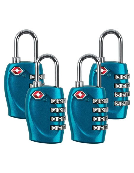 Candados de Equipaje TSA Zhovee 4 Dígitos Azul 4 Pack Candados de Equipaje TSA Zhovee 4 Dígitos Azul 4 Pack