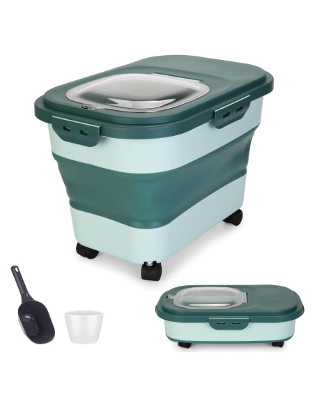 Contenedor de Almacenamiento para Comida de Mascotas ShineMe 9.07 kg Verde Contenedor de Almacenamiento para Comida de Mascotas ShineMe 9.07 kg Verde