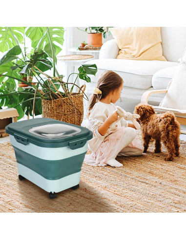 Contenedor de Almacenamiento para Comida de Mascotas ShineMe 9.07 kg Verde