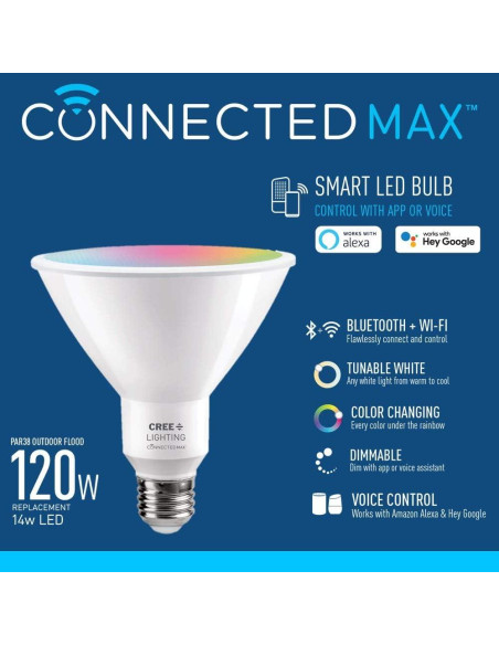 Bombilla LED Inteligente Cree Lighting PAR38 Exterior 4 Unidades Bombilla LED Inteligente Cree Lighting PAR38 Exterior 4 Unidades