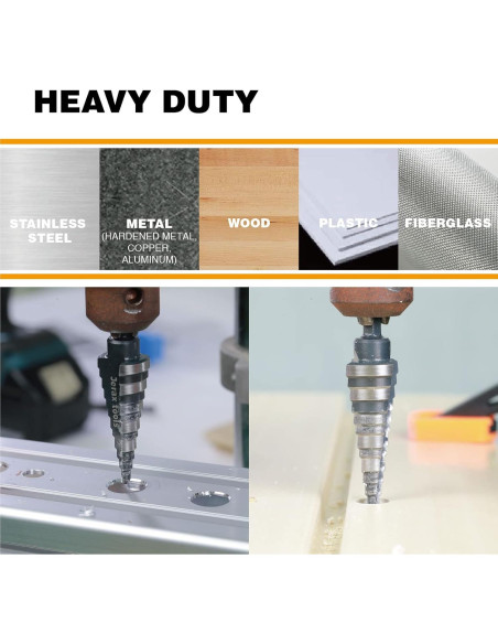 Broca Escalonada Doble Flute Jerax HSS 1/8" - 1/2" para Metal y Madera Broca Escalonada Doble Flute Jerax HSS 1/8" - 1/2" para Metal y Madera