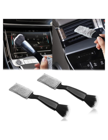 Cepillo de Doble Cabeza Vrasly para Limpieza de Autos 2 Pcs Cepillo de Doble Cabeza Vrasly para Limpieza de Autos 2 Pcs