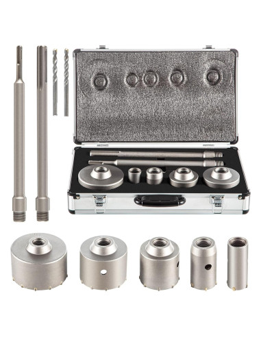 Kit de Sierras de Agujeros VEVOR 30-100 mm con Mango SDS
