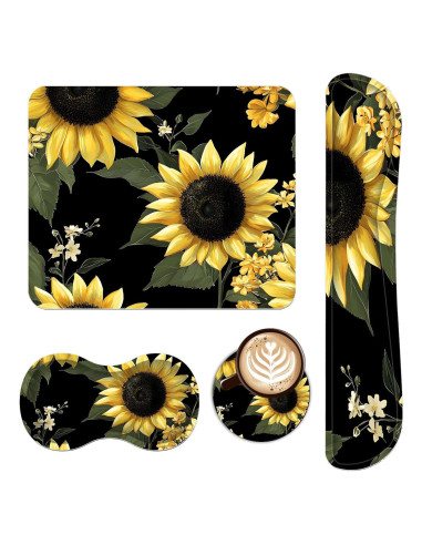 Conjunto Alfombrilla de Ratón y Reposamuñecas FQSXFIFN Girasoles